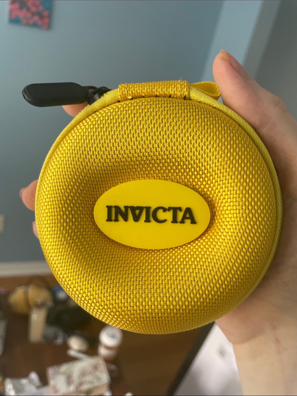 Invicta Yellow Round Portable Speaker Case with Zip Pull